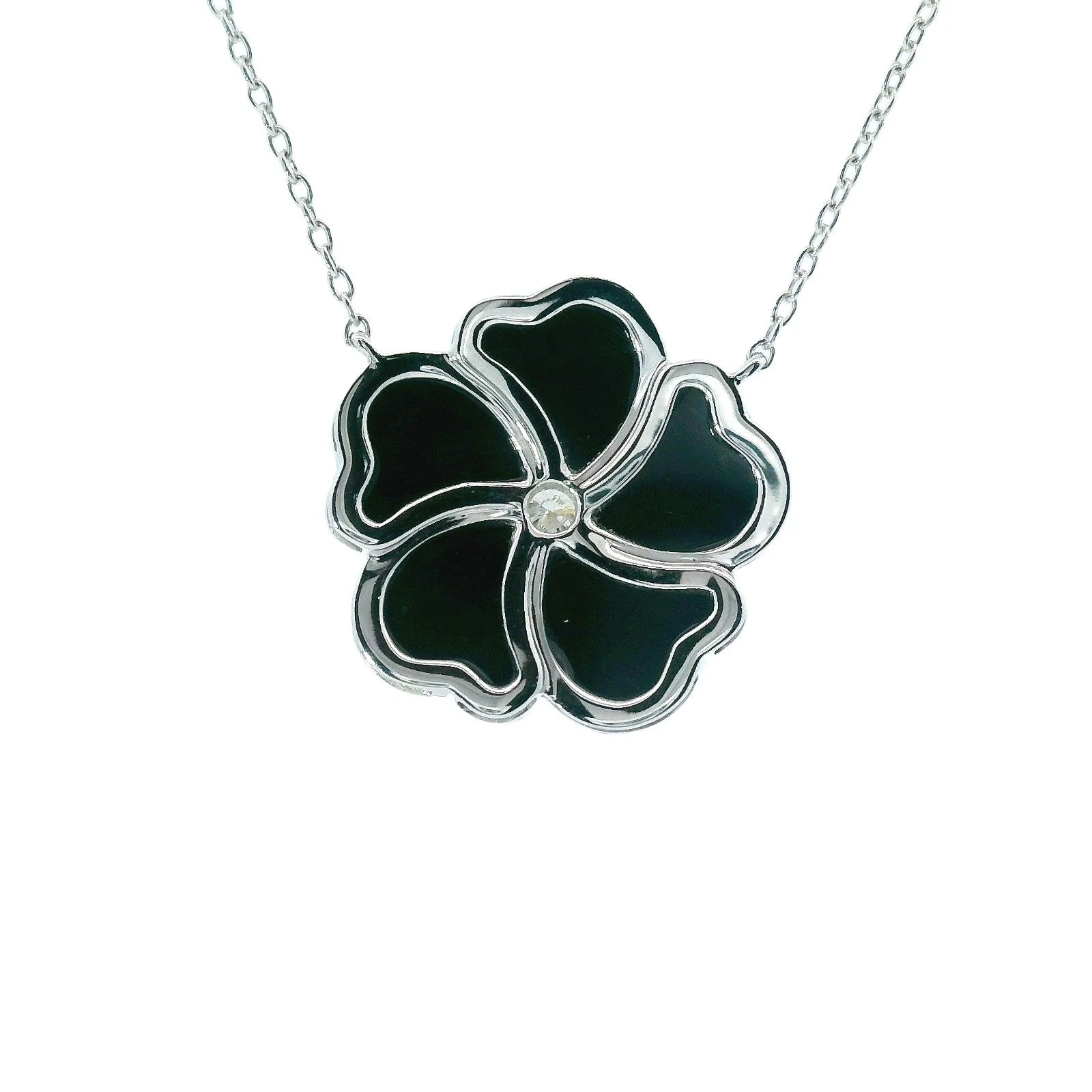 Black Onyx Flower Necklace - SN1832 — Joint Wealth Limited